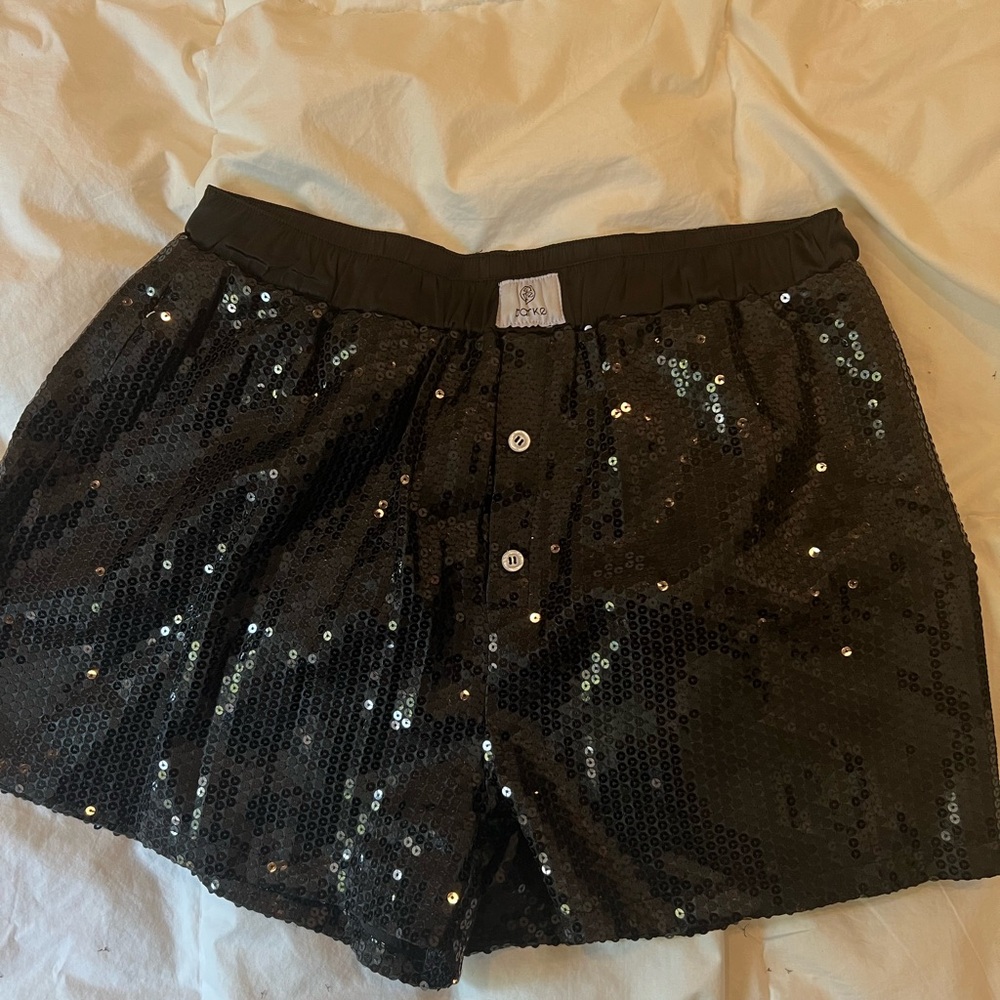 Parke Black Sequin Boxer Shorts